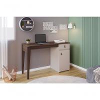 Escrivaninha Mesa De Estudo Helo 1 Gaveta Com 1 Porta Jcm Moveis Café-off White - 4