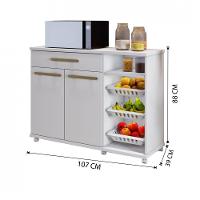 Fruteira Salinas 01 Gaveta 02 Portas E 03 Cestoss Removíveis Arte Móveis Branco - 2