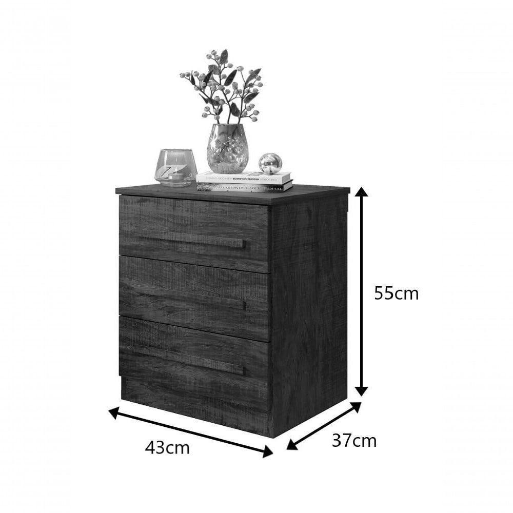 Mesa De Cabeceira 03 Gavetas Império Benetil Cinamomo-off White - 2