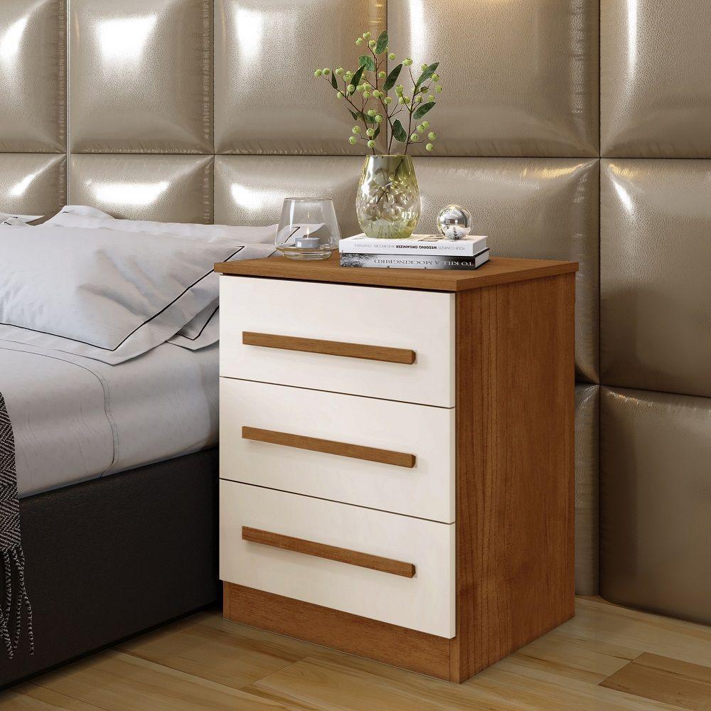 Mesa De Cabeceira 03 Gavetas Império Benetil Cinamomo-off White - 3