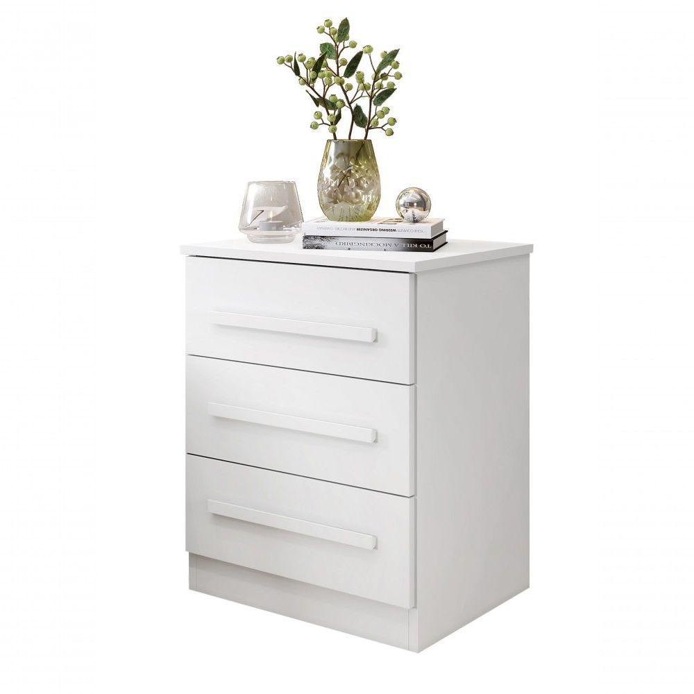 Mesa De Cabeceira 03 Gavetas Império Benetil Branco - 1