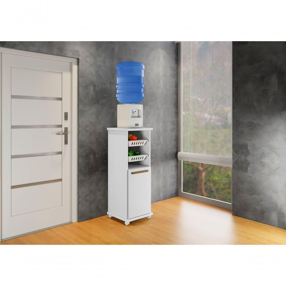 Armário Cozinha Com Fruteira Paraná 1 Porta 1 Prateleira 2 Cestos Arte Móveis Branco - 4