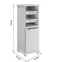 Armário Cozinha Com Fruteira Paraná 1 Porta 1 Prateleira 2 Cestos Arte Móveis Branco - 3