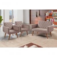 Conjunto Anabelle 2 Poltronas De 1 Lugar 1 Poltrona 2 Lugares Braço Unidecor Cappuccino - 4