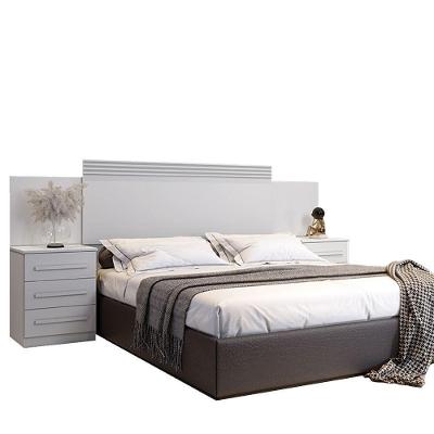 Cabeceira Império Com Mesa De Cabeceira 6 Gavetas Benetil Branco