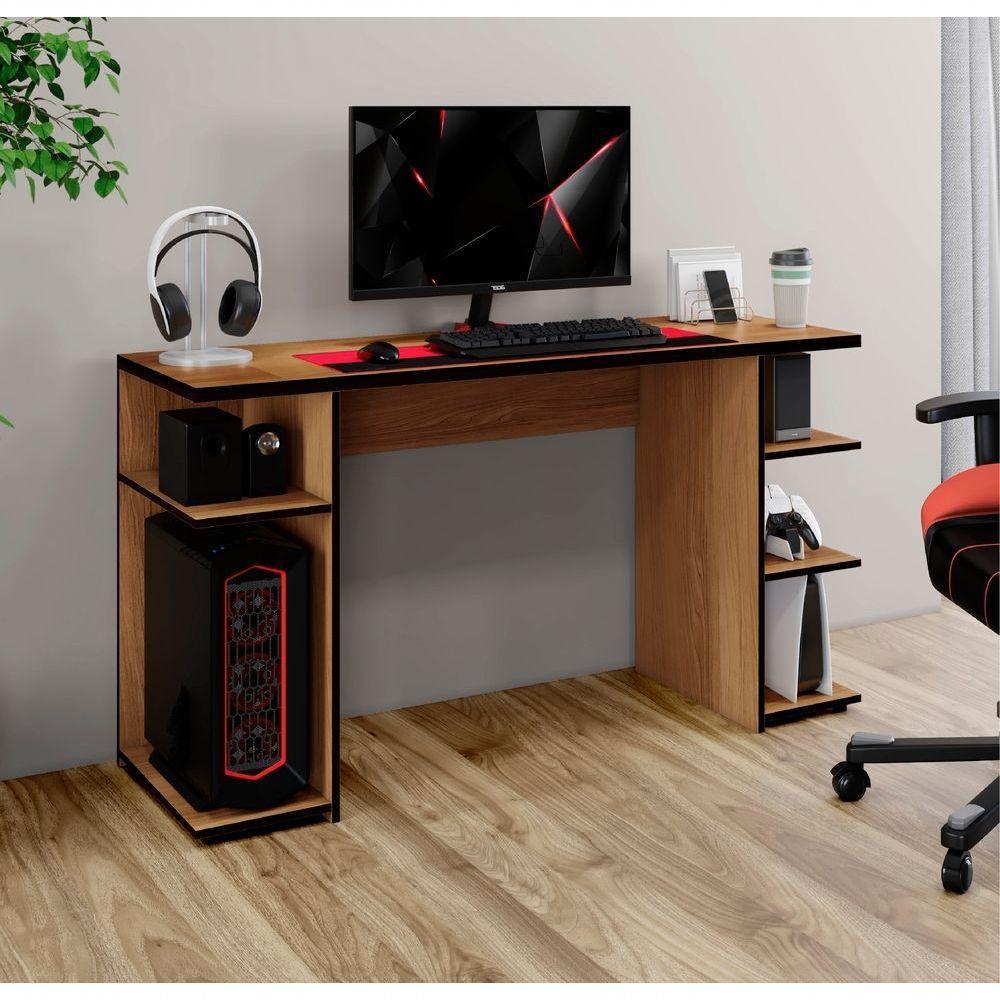 Escrivaninha Gamer Com Nichos Arte Moveis Cinamomo - 2