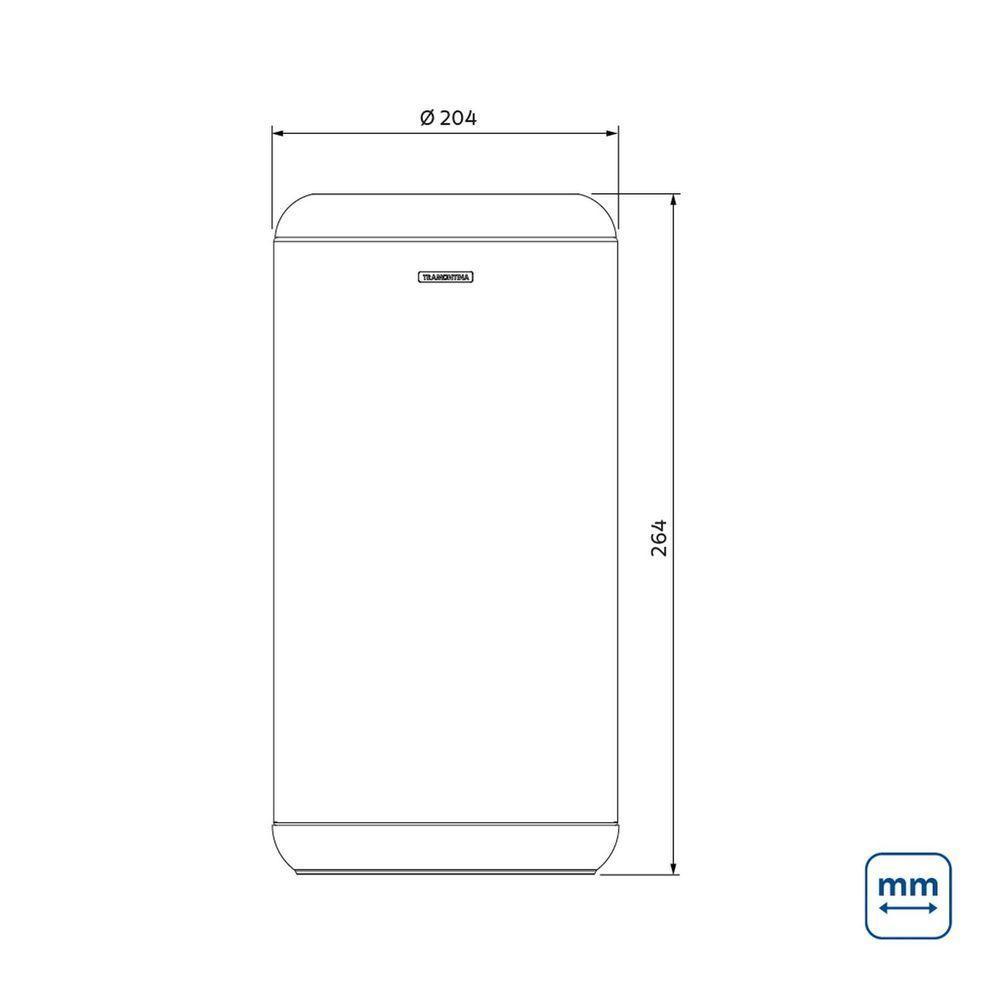 Lixeira Inox Tramontina Portofino Lyf Acabamento Acetinado Aro Polipropileno Sem Tampa 7 L Tramontina - 3