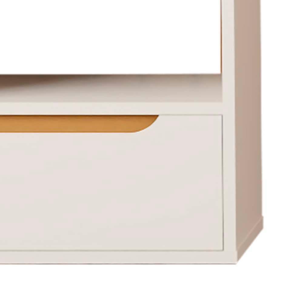 Mesa De Cabeceira Suspensa Parede 1 Gaveta Branco Pérola - 3