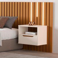 Mesa De Cabeceira Suspensa Parede 1 Gaveta Branco Pérola - 1