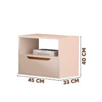 Mesa De Cabeceira Suspensa Parede 1 Gaveta Branco Pérola - 4