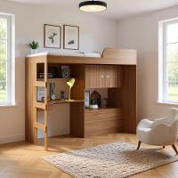 Cama Alta Multifuncional Com Baú E Escrivaninha Lion - 1