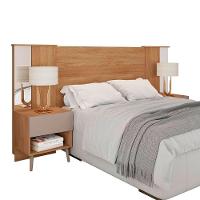 Cabeceira De Casal Extensível King Com 2 Mesas De Cabeceira - 3