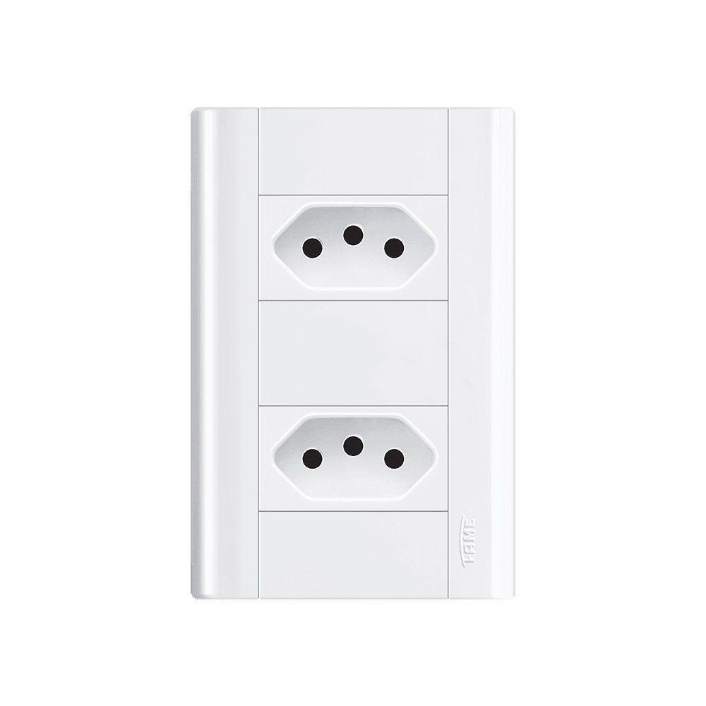 Tomada Dupla Fame Modulare 2p+t 20a Com Placa 4x2 Branco - 1