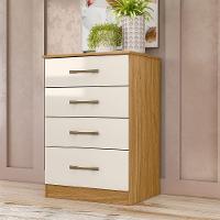 Cômoda Ms913 Organizadora Roupa Para Quarto 4 Gavetas Freijó/offwhite - 1