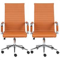 Cadeira Escritório Esteirinha Presidente Charles Eames Kit 02 Unidades Caramelo - 1