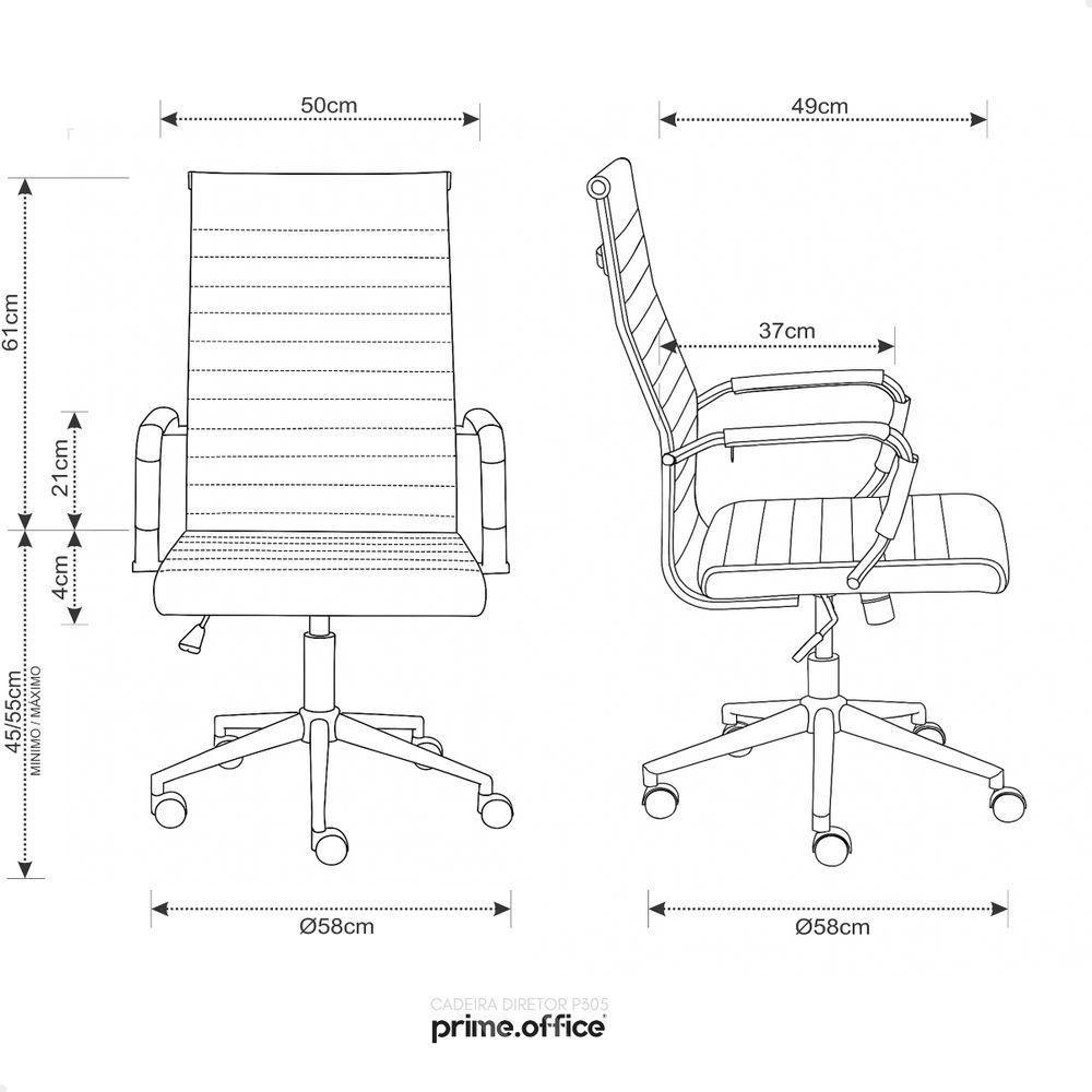 Cadeira Escritório Esteirinha Presidente Charles Eames Kit 02 Unidades Preto - 3