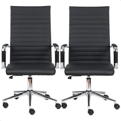 Cadeira Escritório Esteirinha Presidente Charles Eames Kit 02 Unidades Preto