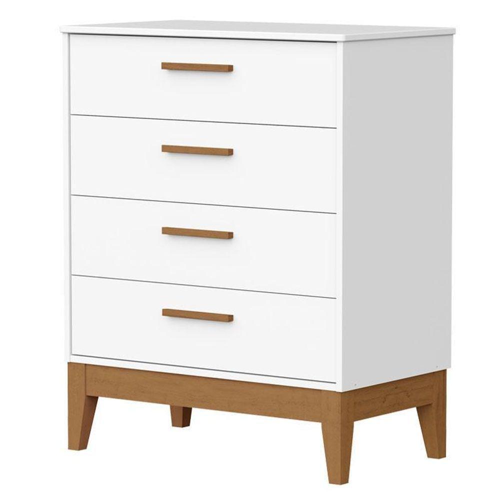 Guarda Roupa Infantil Flip 4 Portas Com Cômoda Gaveteiro Infantil Flip Branco Acetinado - Reller - 6