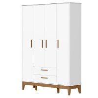 Guarda Roupa Infantil Flip 4 Portas Com Cômoda Gaveteiro Infantil Flip Branco Acetinado - Reller - 2