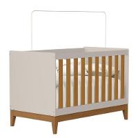 Guarda Roupa Infantil 4 Portas Com Berço Americano Flip Areia Acetinado Savana Com Colchão - Reller - 6