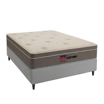 Cama Box Casal Suede + Colchão Molas Ensacadas Sleepnight 138x188x67 Cinza
