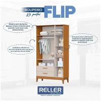 Guarda Roupa Infantil 3 Portas Com Berço Americano Flip Areia Acetinado Savana Com Colchão- Reller