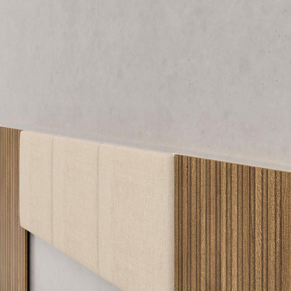 Cabeceira Casal Queen Cama Box 268cm Ripado Selma Linho V01 - D'rossi Brisa E Cinza - 6