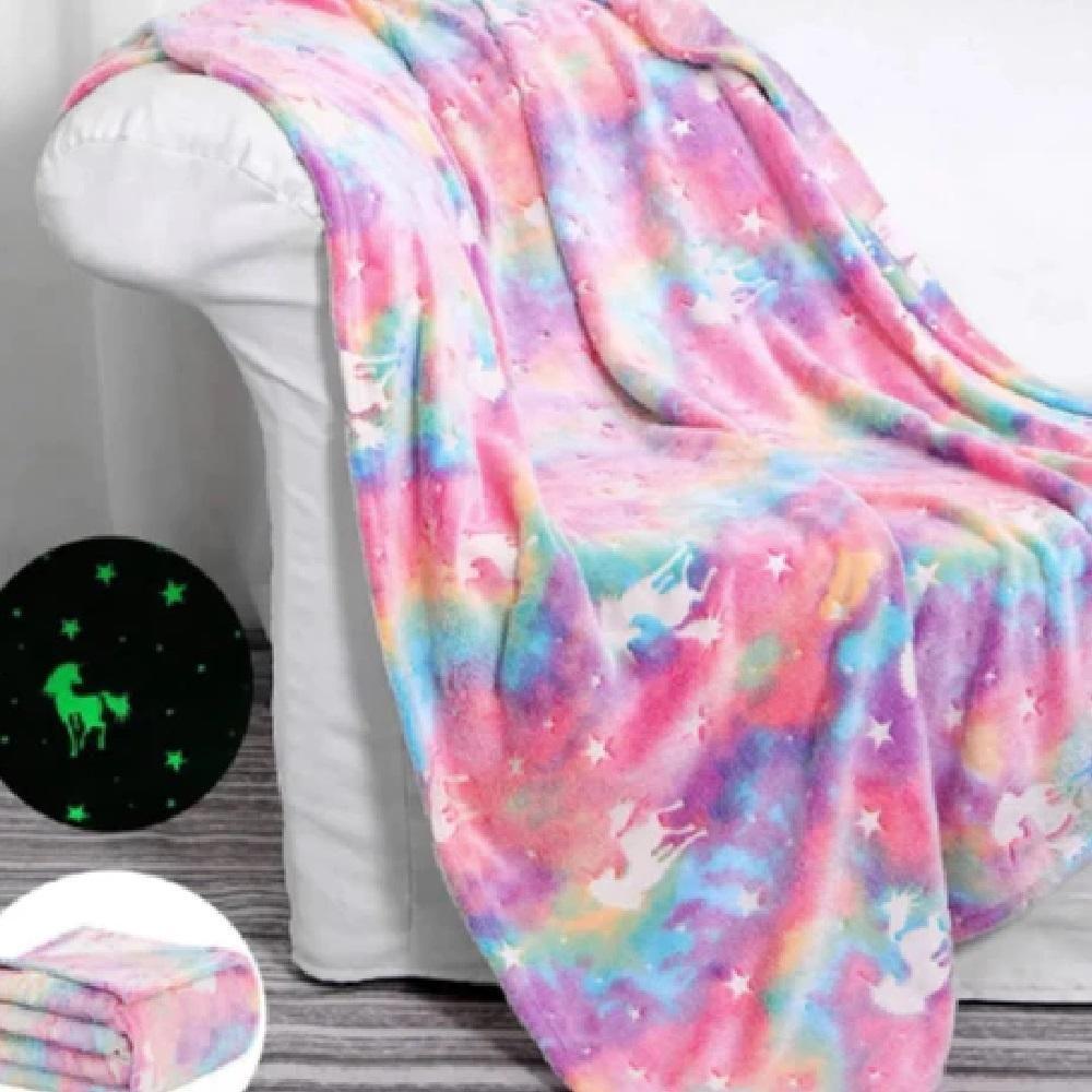 Manta Magica Cobertor Brilha No Escuro Infantil Macia Iluminada Unicornio Estrelas Ceu Meninas - 4