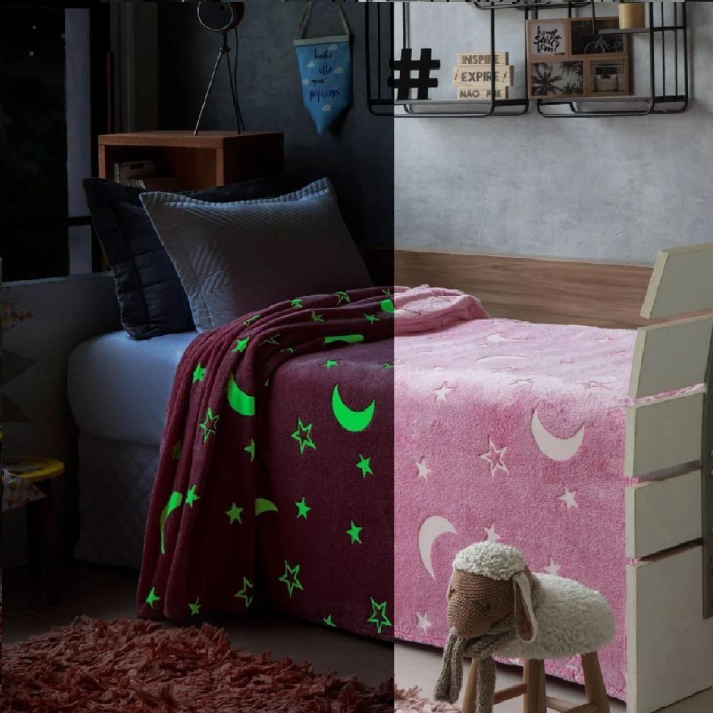 Manta Magica Cobertor Brilha No Escuro Infantil Macia Iluminada Unicornio Estrelas Ceu Meninas - 5