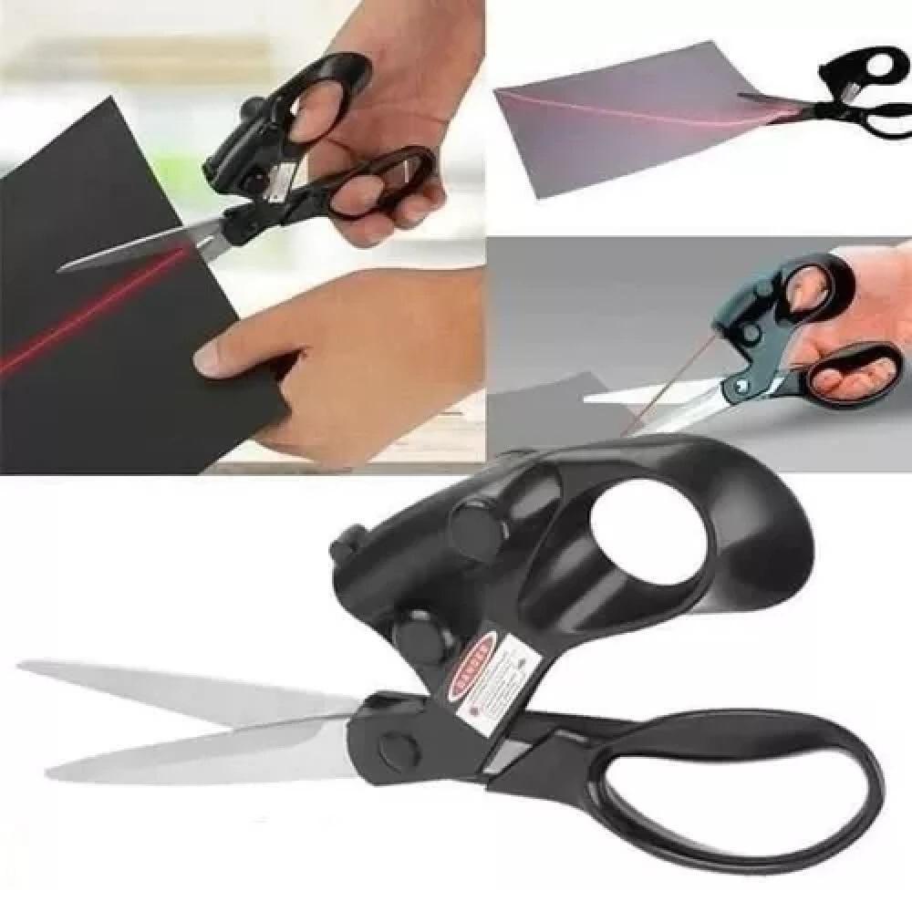 Tesoura Com Mira Laser Guia Corte Tecidos Patchwork Artesanato Papel Raio Precisao Multiuso Costura Hobby - 5