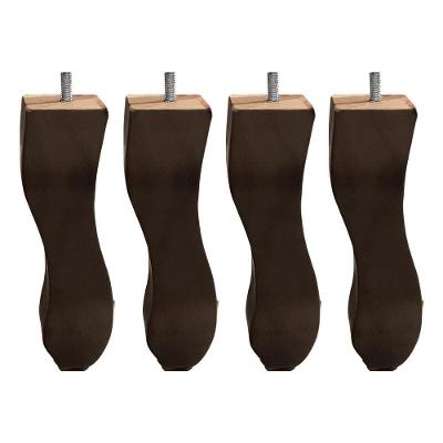 Kit 04 Pés Retrô Tabaco 20cm Com Rosca Metal Para Móveis D10 - D'rossi