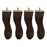 Kit 04 Pés Retrô Tabaco 20cm Com Rosca Metal Para Móveis D10 - D'rossi - 1