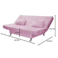 Sofá Cama Casal Com Almofadas 3 Lugares Melina Suede Rosê - 9