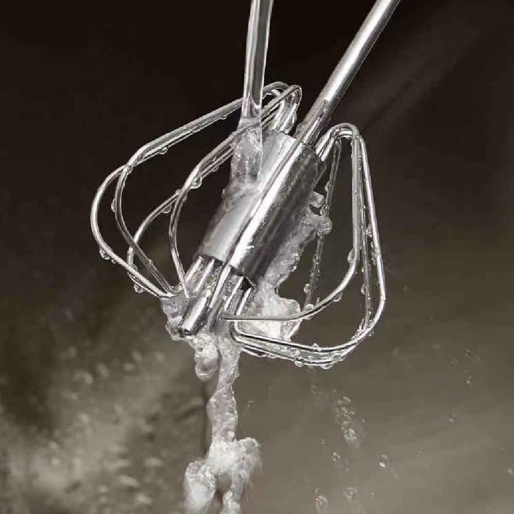 Batedor Automatico Misturador Ovos Inox Pressao Mixer Giratorio Manual Fuet Profissional Omelete Bebidas Massa Creme - 6