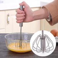 Batedor Automatico Misturador Ovos Inox Pressao Mixer Giratorio Manual Fuet Profissional Omelete Bebidas Massa Creme - 2