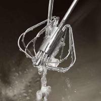 Batedor Automatico Misturador Ovos Inox Pressao Mixer Giratorio Manual Fuet Profissional Omelete Bebidas Massa Creme - 6