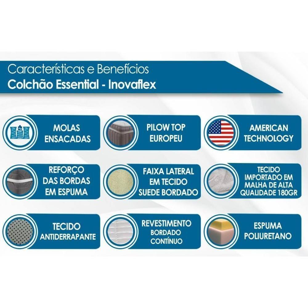 Colchão Solteiro Molas Ensacadas Masterpocket Essential Euro Pillow (88x188x30) - Inovaflex - 3