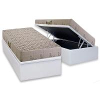 Cama Box Baú Solteiro: Colchão Espuma D33 Herval Cannes + Base Crc Linhão White (88x188) - 1