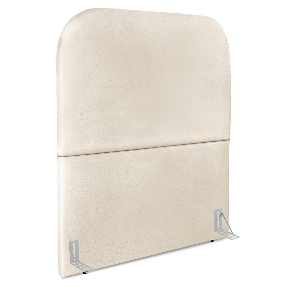 Cabeceira Solteiro 90 Cm Com Frame Alana Corino Bege Artte Bege - 1