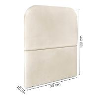 Cabeceira Solteiro 90 Cm Com Frame Alana Corino Bege Artte Bege - 3