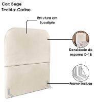Cabeceira Solteiro 90 Cm Com Frame Alana Corino Bege Artte Bege