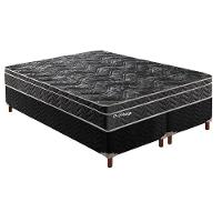 Cama Box Queen: Colchão Molas Ensacadas Paropas Privilege + Base Crc Suede Black (158x198) - 1