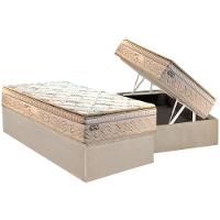 Conjunto Box Baú Solteiro: Colchão Molas Paropas Ensacadas Eco Bamboo + Base Crc Suede Clean (88x188) - 1