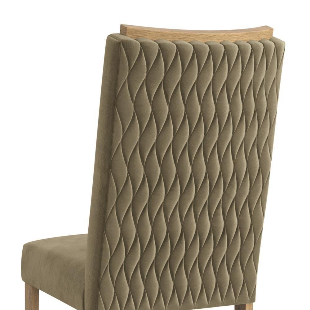 Conjunto Sala De Jantar Verbana Kappesberg 6 Cadeiras Veludo Bege - 7