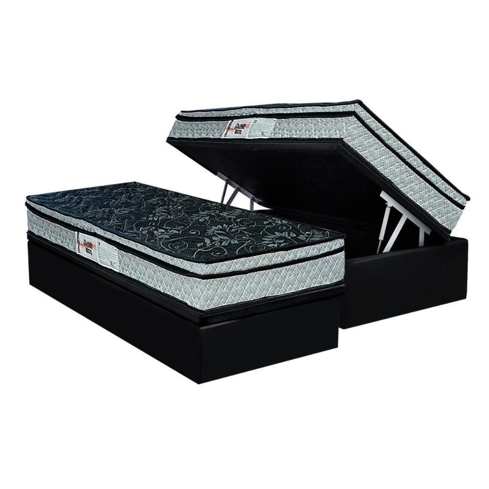 Conjunto Box Baú Solteiro: Colchão Espuma Paropas D28 Conforto Firme + Base Crc Suede Black (88x188) - 1