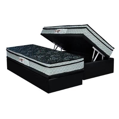 Conjunto Box Baú Solteiro: Colchão Espuma Paropas D28 Conforto Firme + Base Crc Suede Black (88x188)