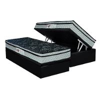 Conjunto Box Baú Solteiro: Colchão Espuma Paropas D28 Conforto Firme + Base Crc Suede Black (88x188) - 1