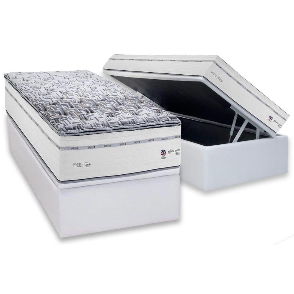 Conjunto Box Baú Solteiro: Colchão Molas Herval Ensacadas Maxspring C1723 + Base Crc Linhão White (88x188) - 1