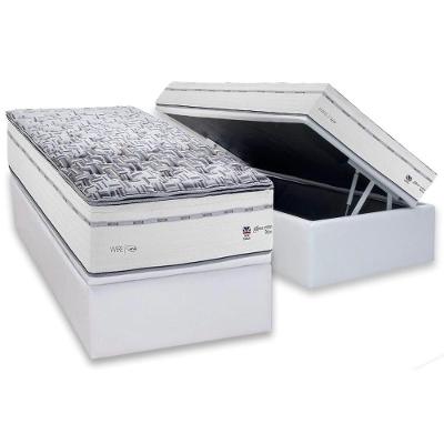 Conjunto Box Baú Solteiro: Colchão Molas Herval Ensacadas Maxspring C1723 + Base Crc Linhão White (88x188)