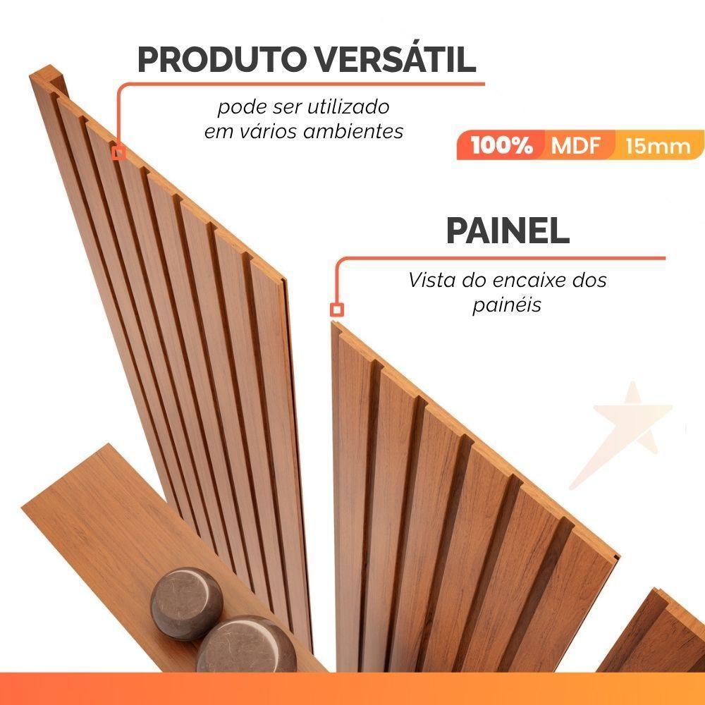 Painel Para Tv Até 65 Polegadas 2,23m Ripado Autêntico Com Led E Prateleira Montreal Madeirado Madeirado - 7